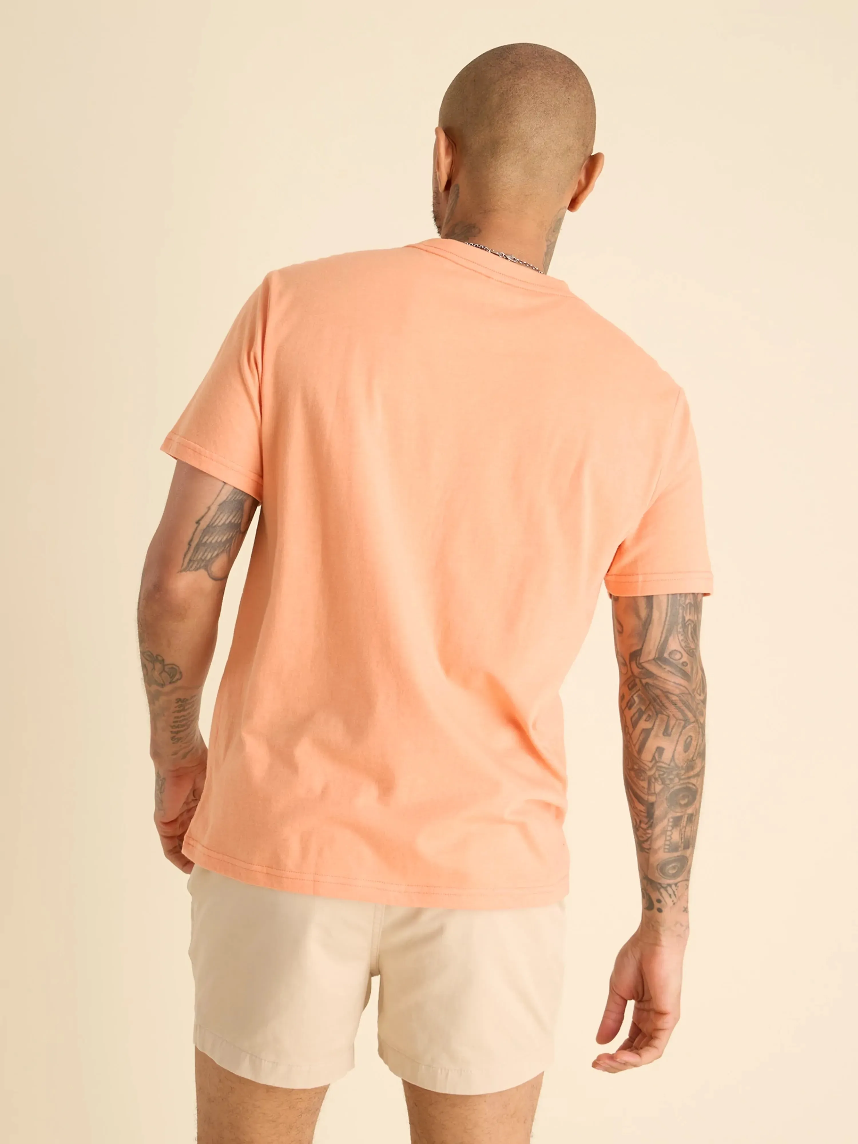 The Twin Palms (Non Pocket Graphic T-Shirt) - Orange