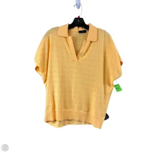 Top Short Sleeve By T Tahari In Yellow, Size: M