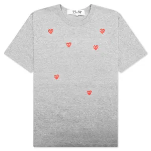 Tri Red Heart Logo Print T-Shirt - Grey