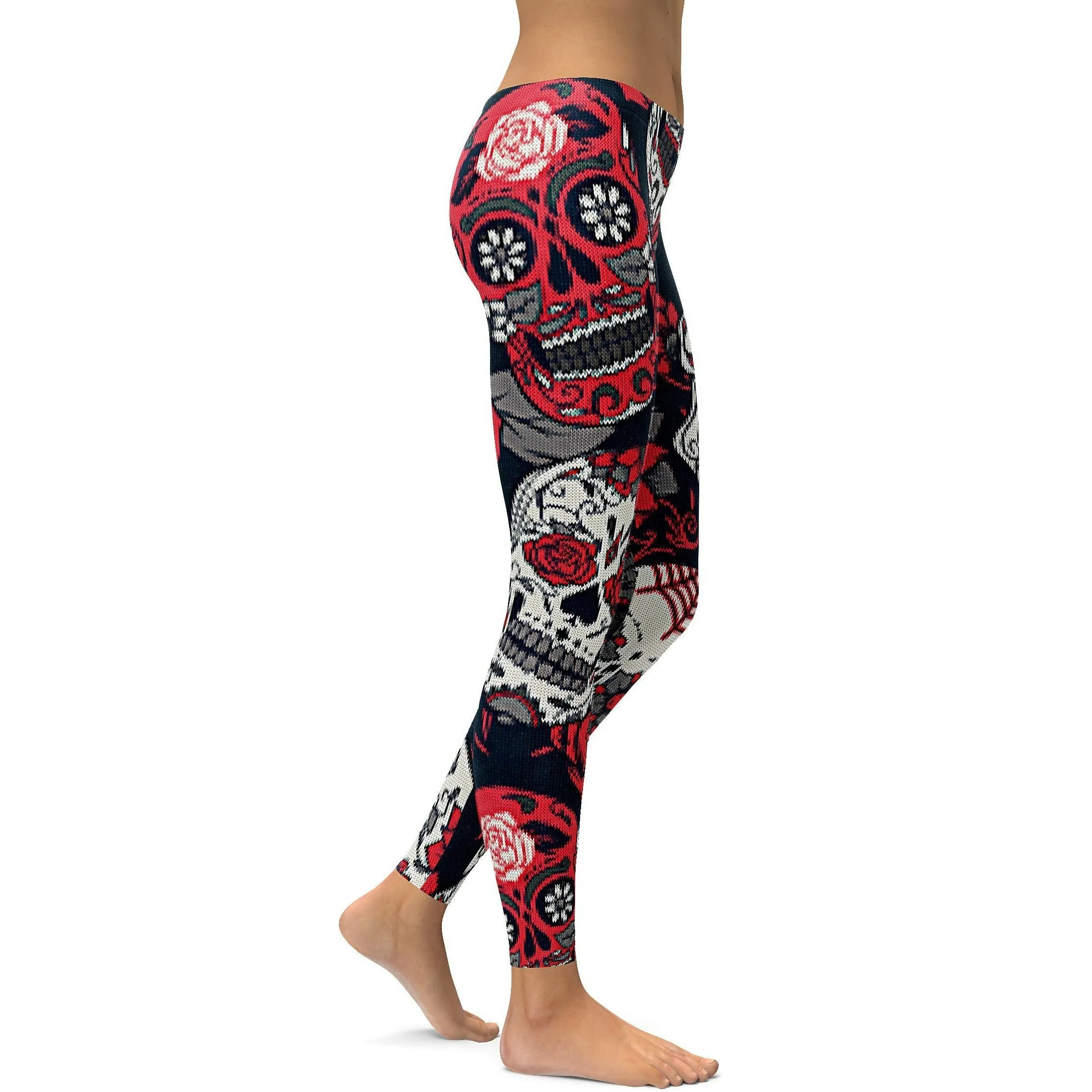 Ugly Christmas -  Pink Sugar Skull Leggings