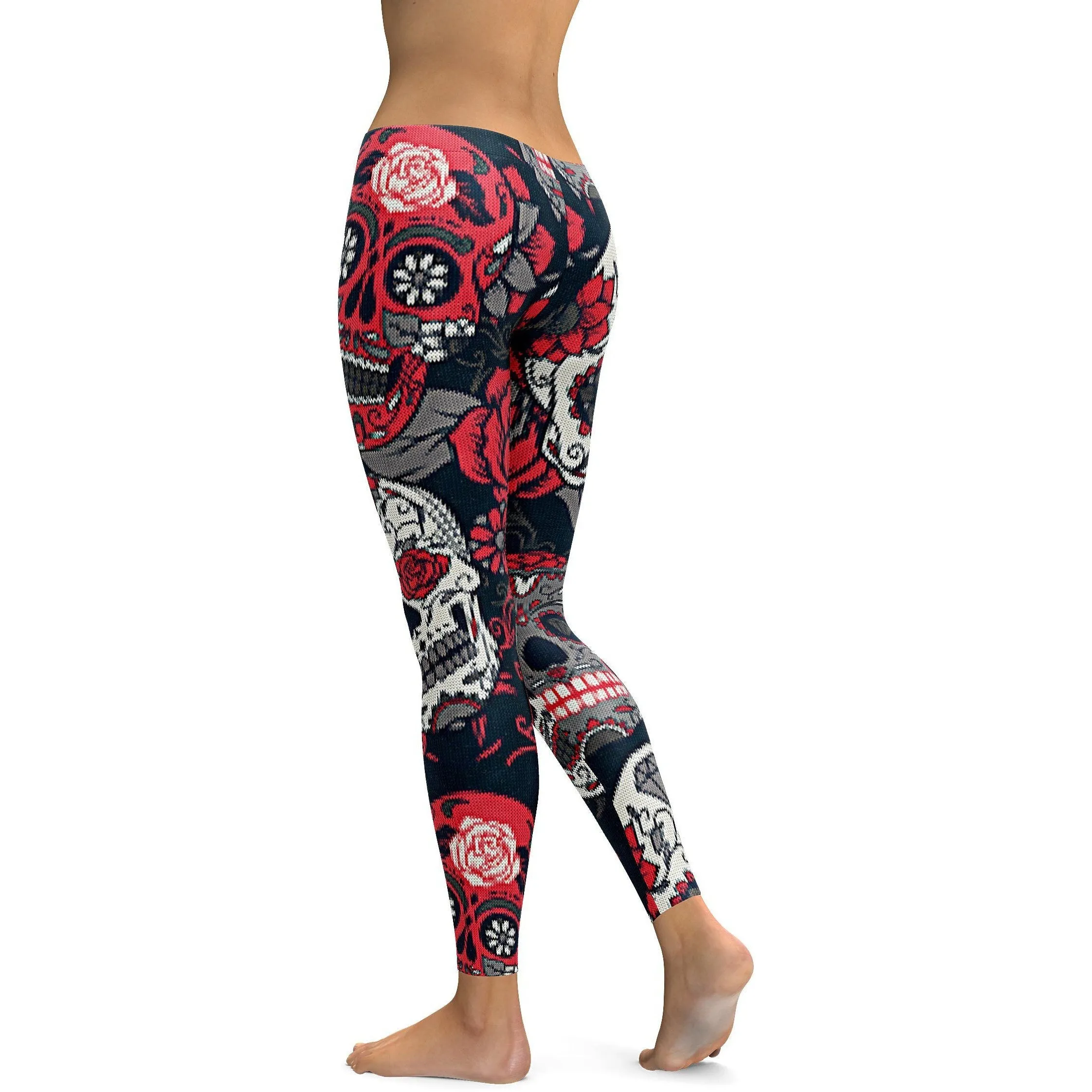 Ugly Christmas -  Pink Sugar Skull Leggings