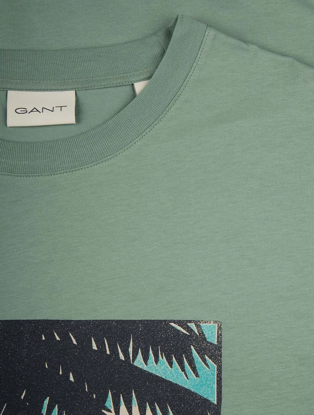 USA Sailing Print Graphic T-Shirt Kalamata Green