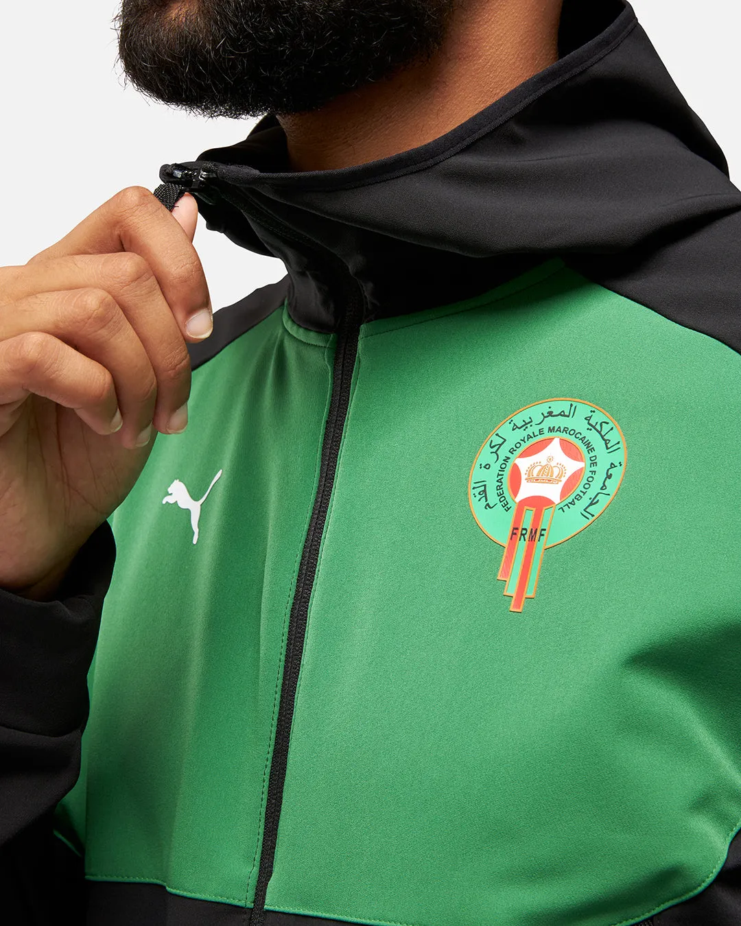 Veste de survêtement Maroc Pumatech 2024/2025 - Noir/Vert