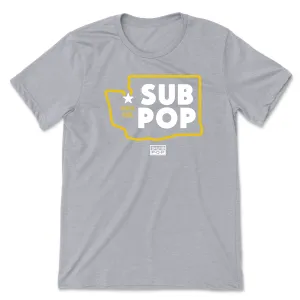 WA State Thick Lines Grey T