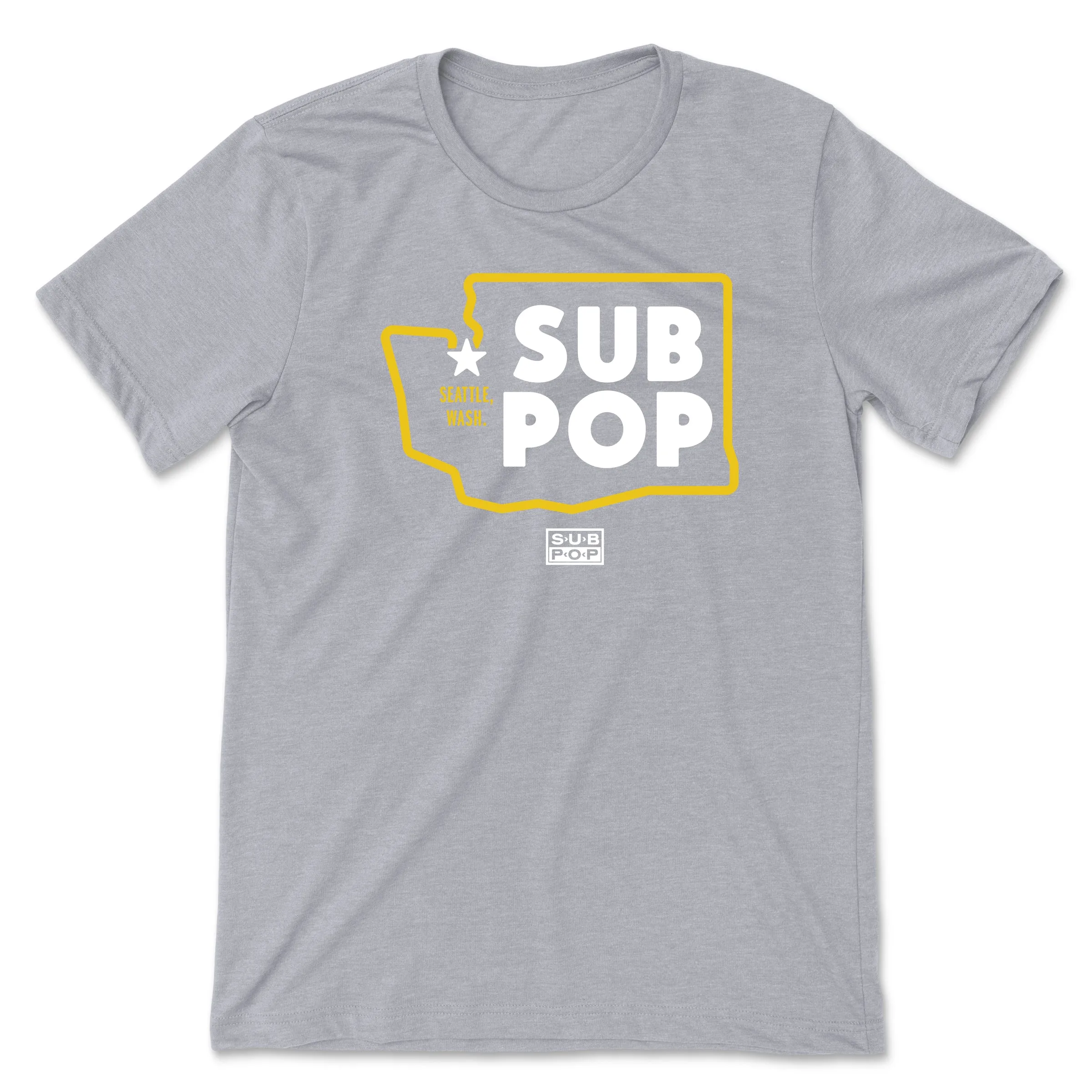 WA State Thick Lines Grey T