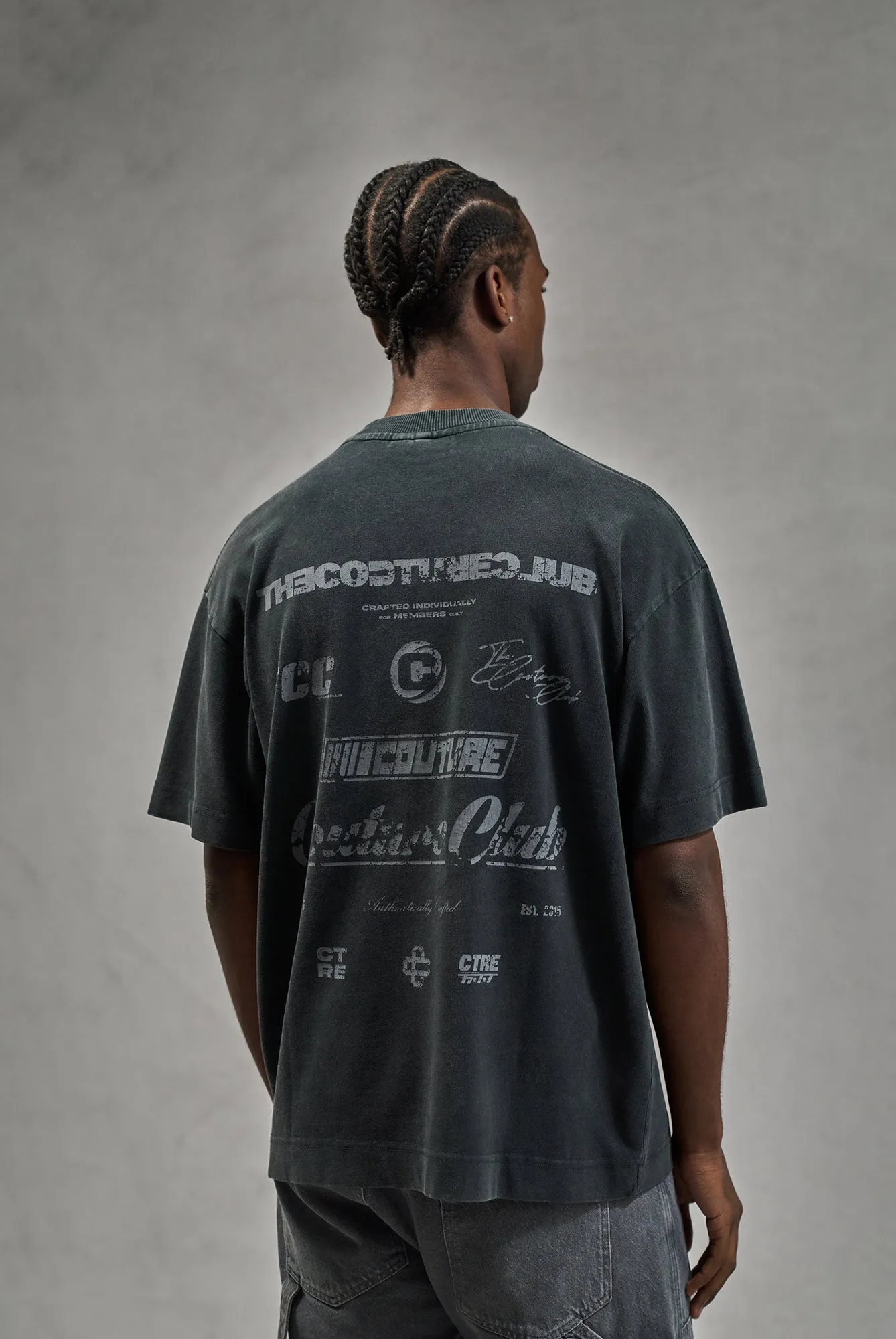 WASHED ARCHIVE LOGO GRAPHIC T-SHIRT - DARK GREY