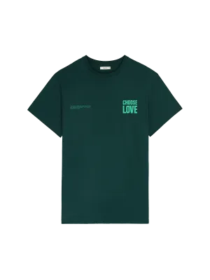 Womens Choose Love Midweight T-Shirt—foliage green
