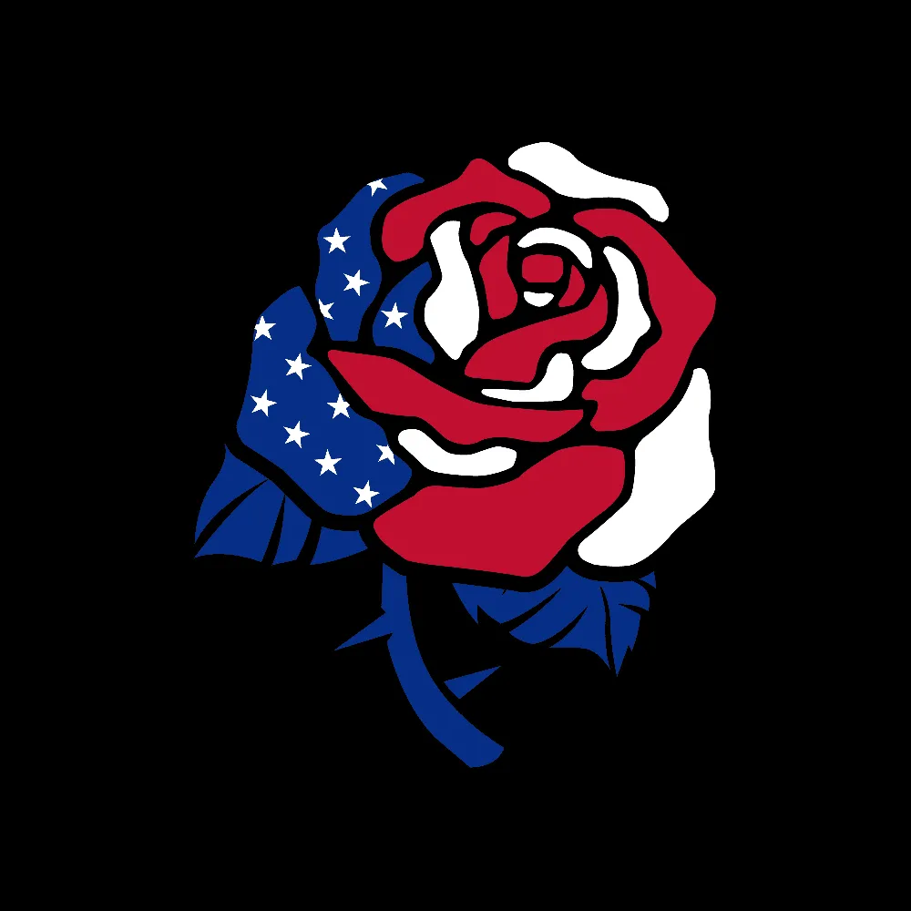 Women's Freedom Rose V-Neck - Black