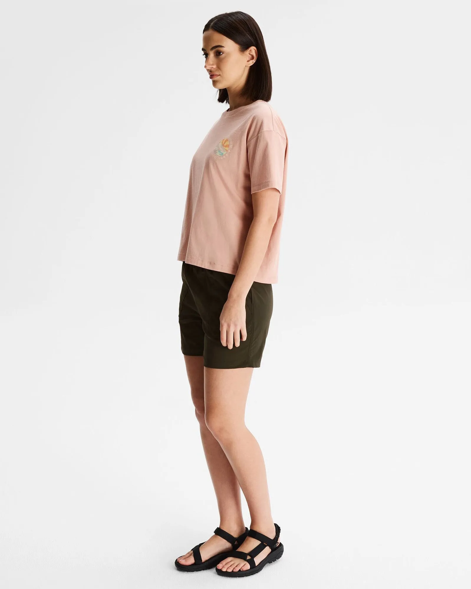 Women's Kathmandu Logo Sunburst Organic Cotton T-shirt - Mineral