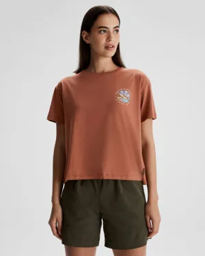 Women's Kathmandu Logo Sunburst Organic Cotton T-shirt - Woodsy
