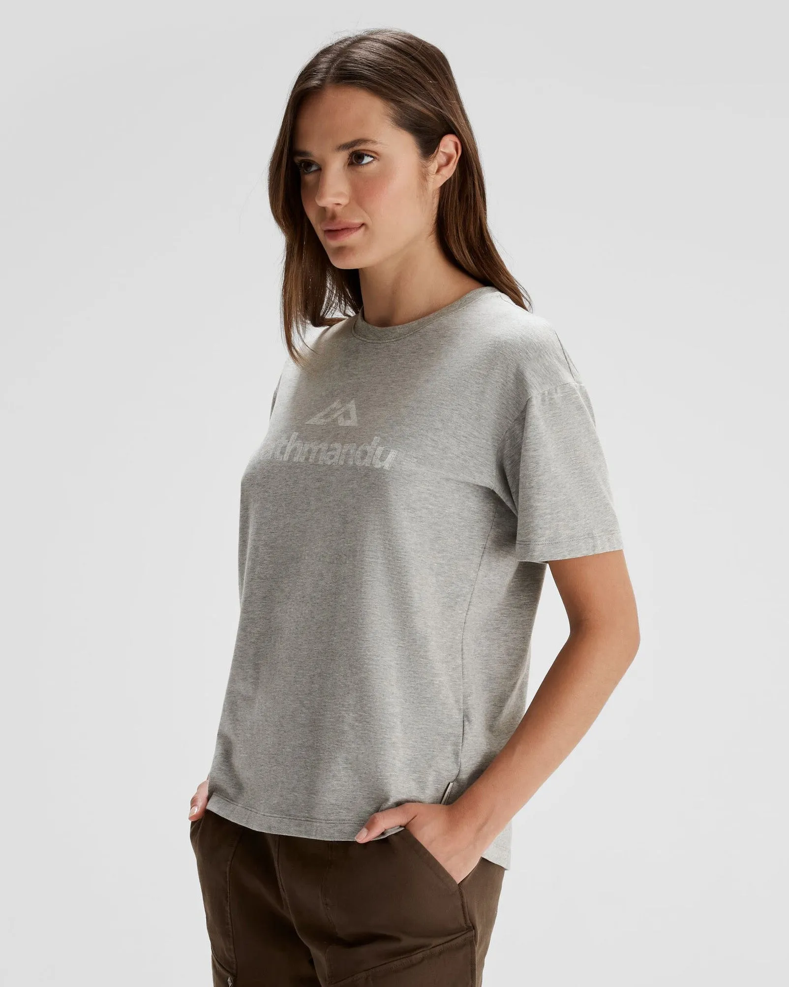 Women's Logo Organic Cotton T-shirt - Light Grey Marle