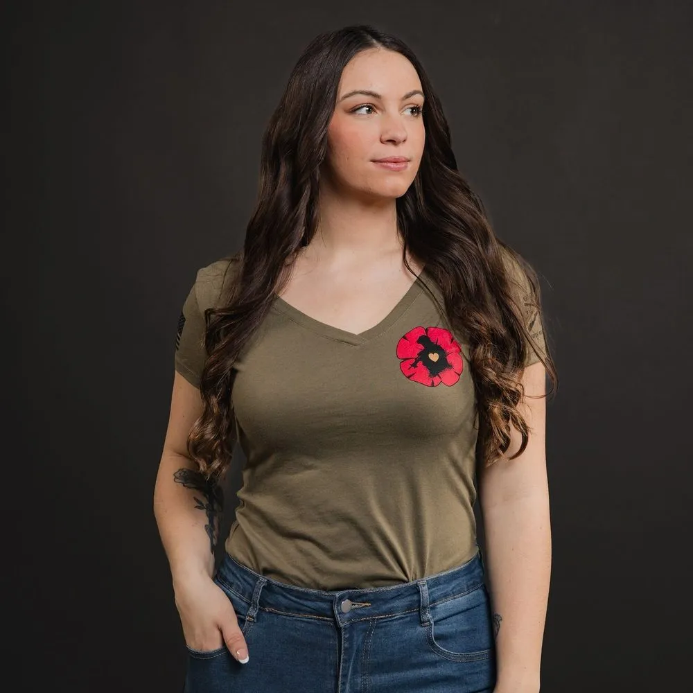 Women's Those We Love V-Neck T-Shirt - Military Green