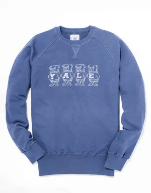 YALE VINTAGE BULLDOG SWEATSHIRT - BLUE